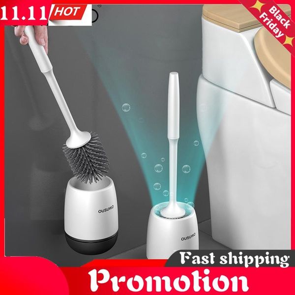 

silicone soft tpr toilet brush household cleaning tool for bathroom accessories durable rubber bath accessory set