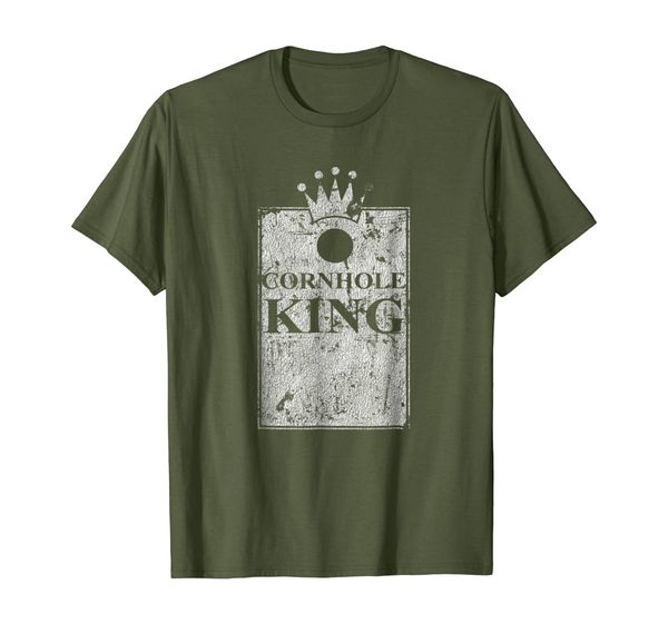 

cornhole king funny party game distressed t-shirt, White;black