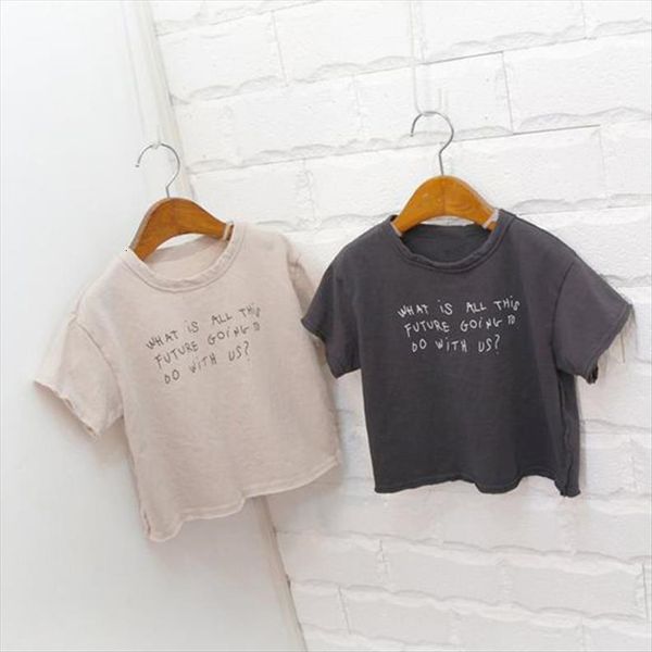 

summer children simple soft round o neck boys and girls cotton short sleeve t shirt, Blue