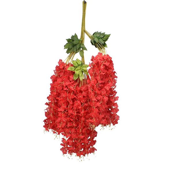 

decorative flowers & wreaths 12 pcs/bundle wisteria silk artificial flower vine garland hanging greenery office for wedding party garden out