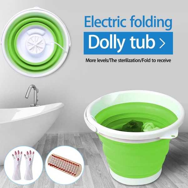 

laundry portable mini turbo washing machine with foldable usb powered washer folding tub #t2 buckets
