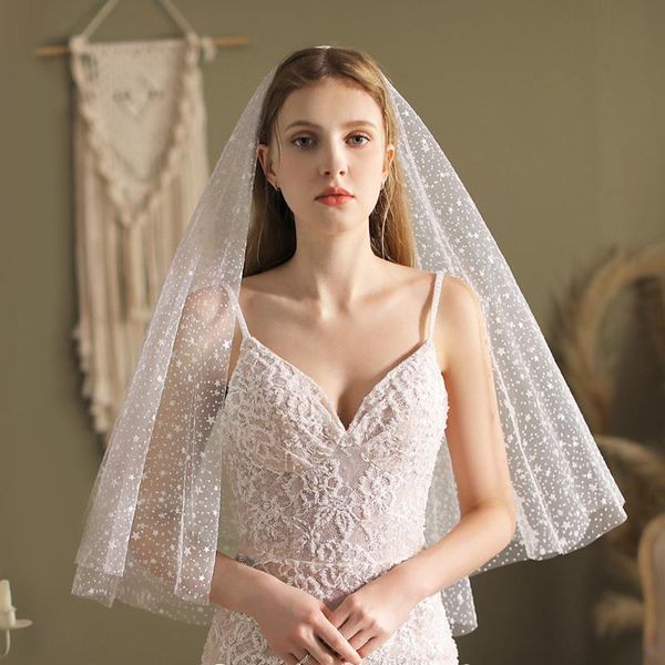 

bridal veils eye catching stars wedding with comb accessories, Black