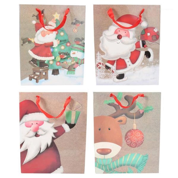 

gift wrap 4pcs christmas paper bags white cardboard cartoon bags(4 styles)1