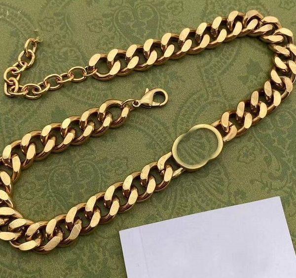Designer de ouro designer colar g jóias moda colar presente colares punk vintage grosso grosso link corrente jóias acessórios