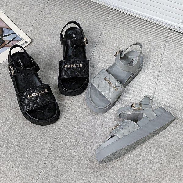 

sandals women fashion open toe casual shoes woman slippers 2021 summer outdoor non-slip wedges platform, Black