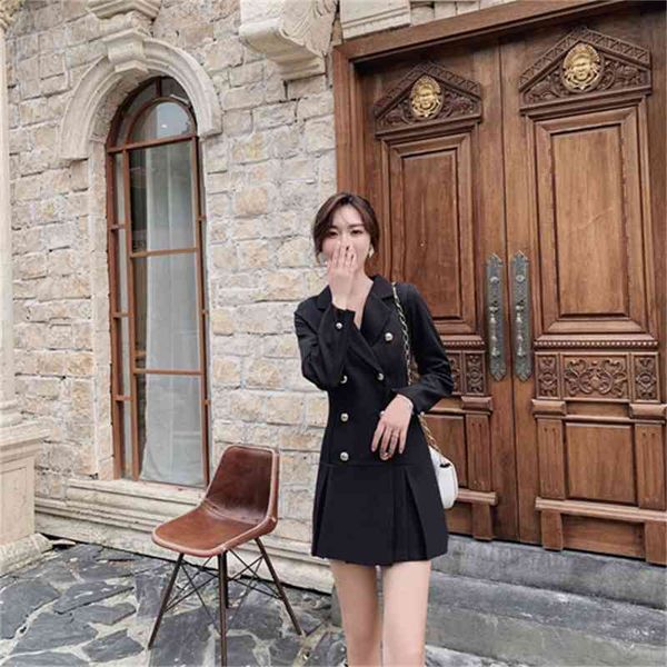 

two piece dress women's double button slotted windbreaker, spring and autumn leisure coat, White