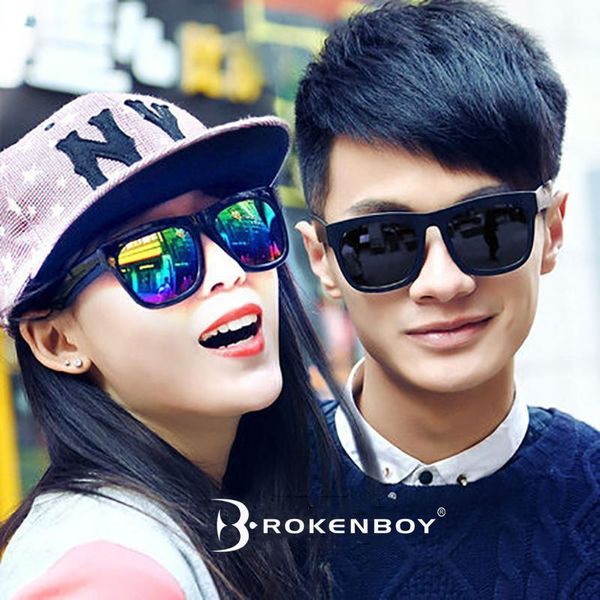 

sunglasses broken boy trendy anti-uv polarized classic square black shades driving sun glasses for men/women, White;black