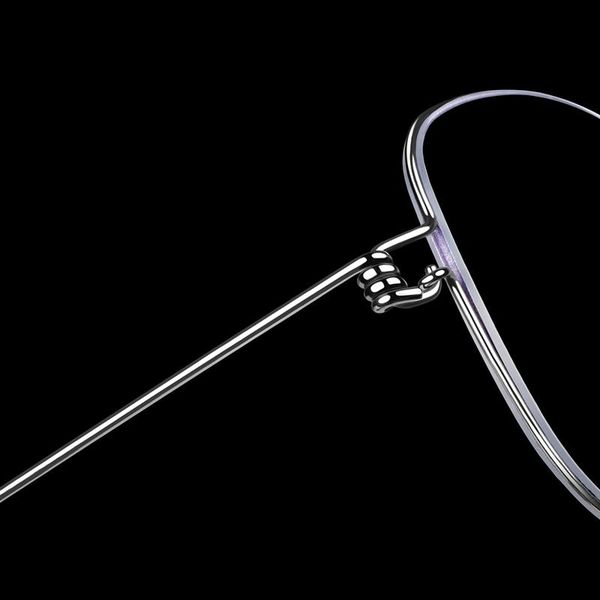 

fashion sunglasses frames screwless titanium glasses frame men retro vintage round clear eyeglass designer brand women eyewear, Black