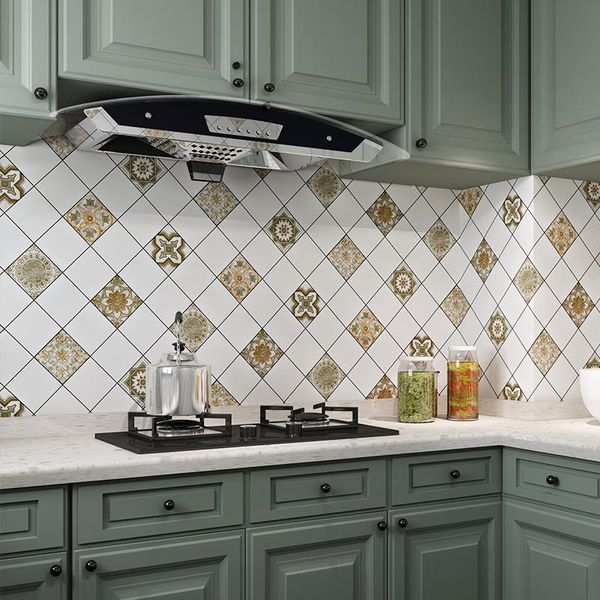 

wallpaper household self-adhesive kitchen oil-proof and waterproof cabinets stove counter bathroom decoration renovation ren wallpapers