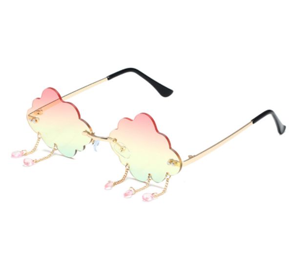 

new personality rimless cloud sunglasses female european and american fashion street smen retro trend funny glasses cross fgddf, White;black