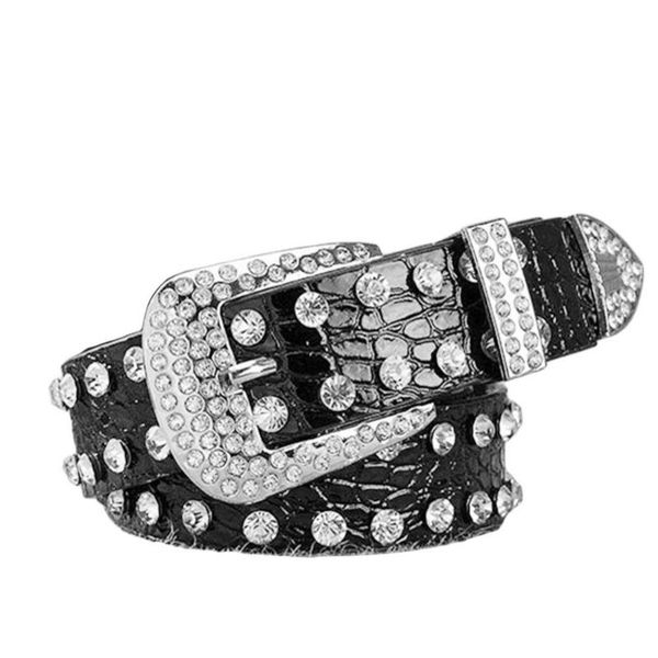 

belts 80% fashion women leopard rhinestone inlaid soft faux leather belt buckle waistband pin clothing accessories, Black;brown