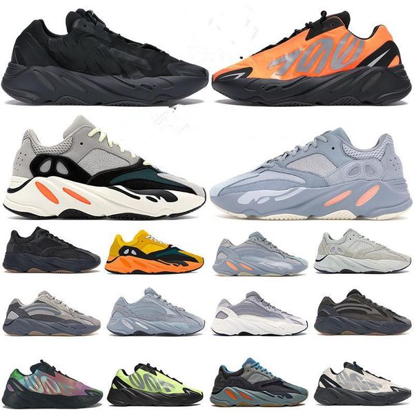 

700 v2 runner solid grey inertia orange phosphor men women running shoes analog carbon blue static trainers sports sneakers, Black