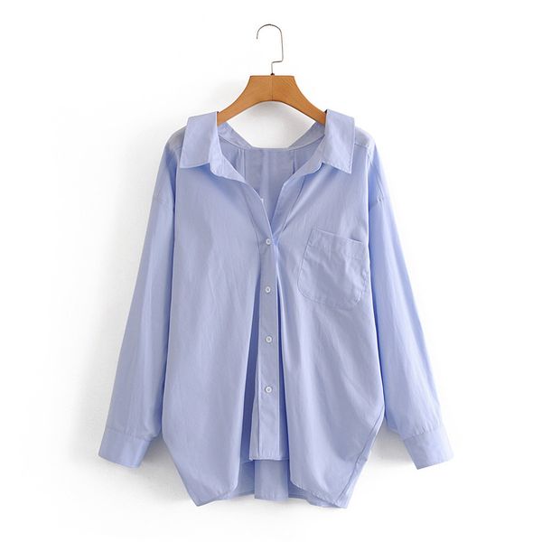

ladies vintage loose blouse women shirt casual workwear office lady soft blue oversize women shirt female blouse blusas 210416, White