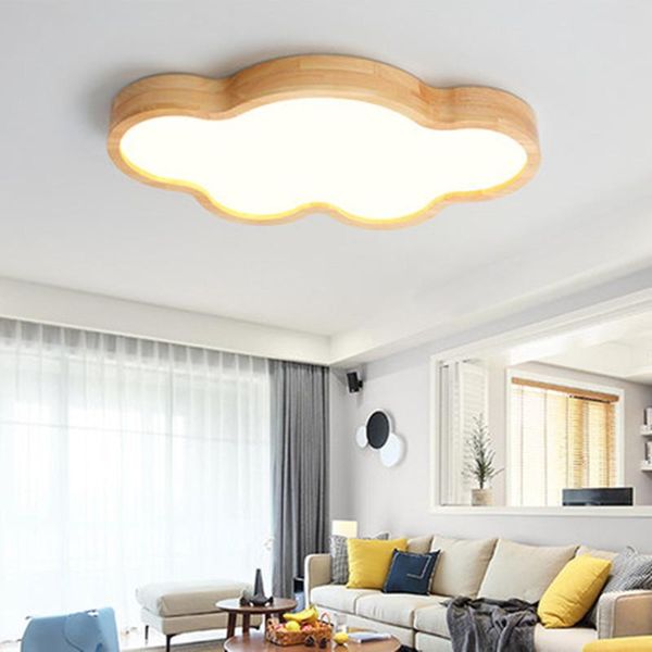 

ceiling lights nordic log japanese light children's room thin cloud wood lamp