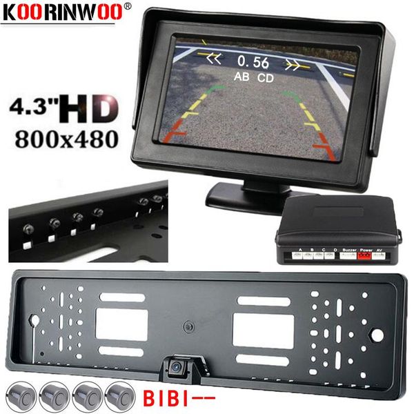 

car rear view cameras& parking sensors koorinwoo license parktronic sensor 4 hd mirror camera probes monitor detector system backlight displ
