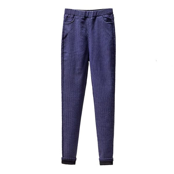 

women's pants & capris autumn winter high waist jeans women thick warm plus velvet stretch skinny pencil female casual black blue trous, Black;white