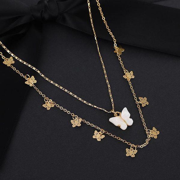 

pendant necklaces 2021 explosive multilayer butterfly necklace, ladies fashion bohemian beach jewelry party holiday gift, Silver