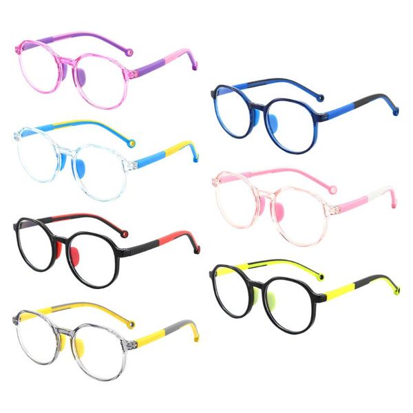 

sunglasses round blue light kids glasses children optical frame eyewear boy girls computer clear blocking anti reflective eyeglasses uv400, White;black