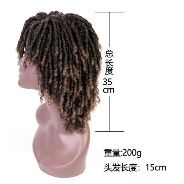 

wig, dirty braid, lace head cover, hollow curling cap, full top, Black;brown