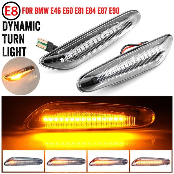 

emergency lights 2 pieces led dynamic side marker turn signal light indicator blinker lamp for e90 e91 e92 e93 e60 e87 e82 e46