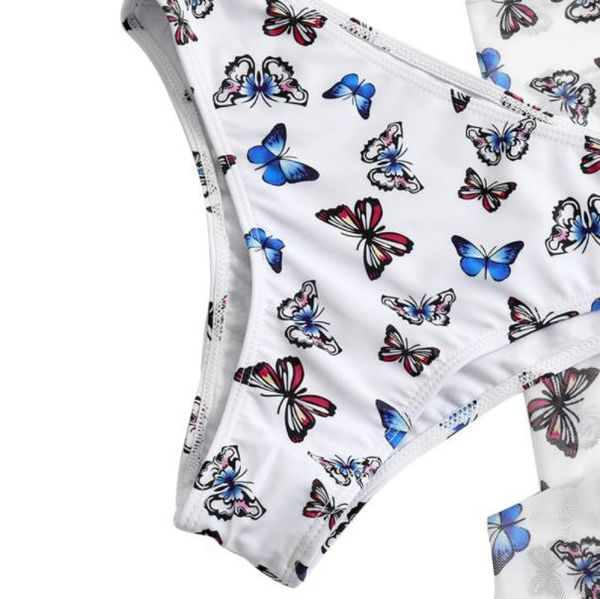 

women's swimwear lady three-piece swimsuit with flower print and bow decoration style summer clothing, White;black