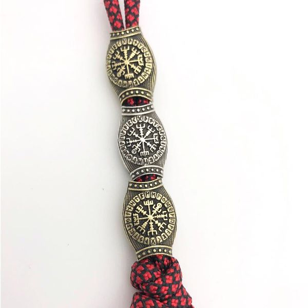 

flat spacer beads lanyards paracord pendant viking hollow hair beard tube bracelet jewelry making outdoor gadgets