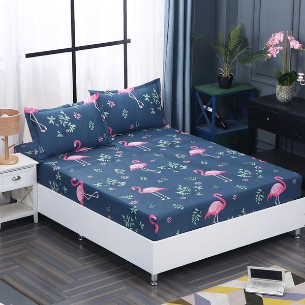 

sheets & sets 1pc 100% polyester priting mattress cover sheet four corners with elastic fitted case