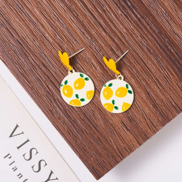 

sweet girl love earrings simple lemon fairy