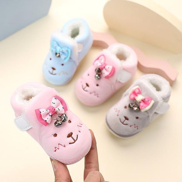 

first walkers 2021 born shoes fall winter soft-soled baby snow boots plus velvet warm toddler cut girls