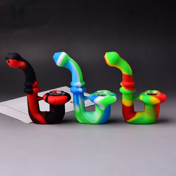Arco-íris Charlotte Hookah Soft Silicone Tubos de Silicone Tubulação de água de tabaco