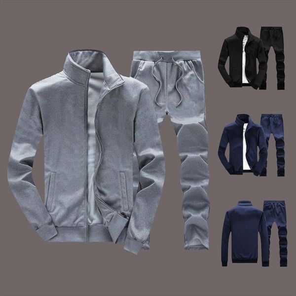 

solid color army hoodies set mens tracksuit fleece active sweat suit sweatshirts hoodie support diy printed, Gray