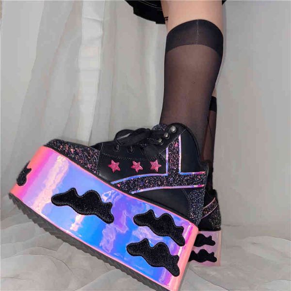 

boot women's cloud bling high heels lace-up crystal woman high-leather boots shoes, Black