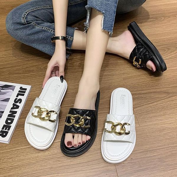 

slippers house for women heels flat shoes woman platform sandals home summer female 2021, Black