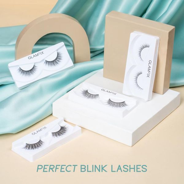 

false eyelashes glamfix perfect blink lashes mink thick natural long magnetic soft 100% dramatic fake lash