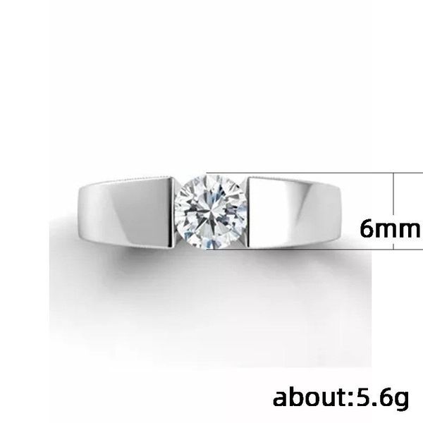 

Simple Wall Inlay Zircon Ring Atmospheric Charm Valentine's Day Gifts For Men And Women Fashion Party Creative Jewelry Wholesale Wedding Rin, Slivery;golden