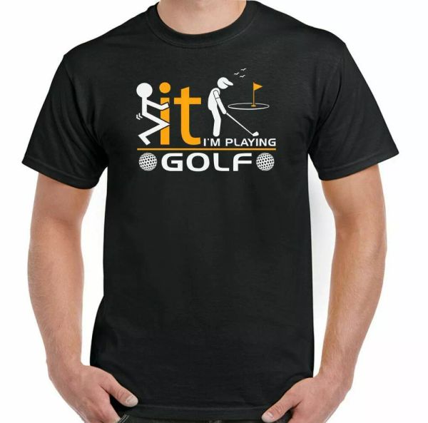 

golf mens t-shirt funny player clubs balls caddie bag shoes i am play, White;black