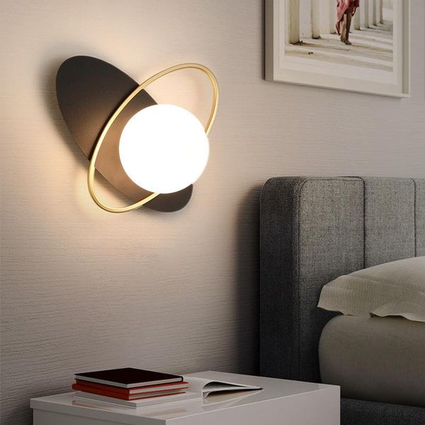 

creative walnut led wall light home living room background decorative warm night lamp
