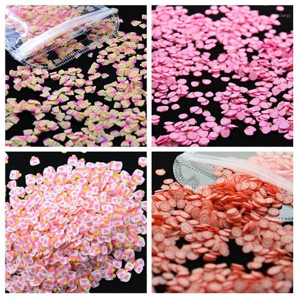 

pc/bag fimo fruit slices 3d of 5mm diameter polymer clay nail art diy designs for decorations1, Silver;gold