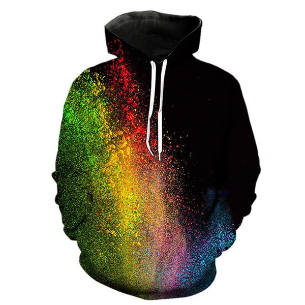 

men's hoodies & sweatshirts 2021 harajuku powder splash tie dyeing 3d printing pullover sweatshirt hip hop long sleeve streetwear men c, Black