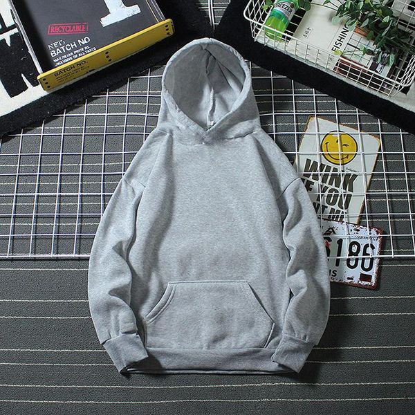 

women's hoodies & sweatshirts 4 colors harajuku plain streetwear couple full sleeve all-match 2021 women men solid color plush, Black