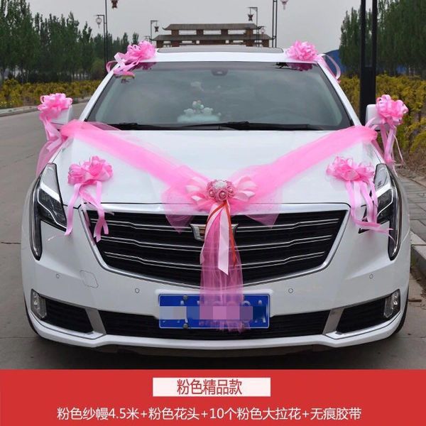 

party decoration colorful artificial flower for wedding car bridal decorations + door handle ribbons silk