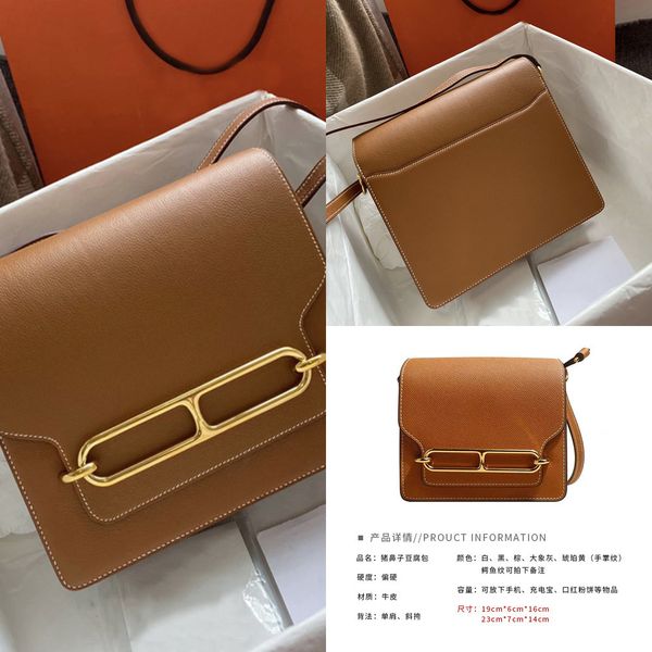 

star same style nose bag tofu stewardess cowhide lady sling shoulder cross bags