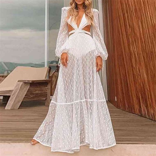

2021 beach dress summer floral print belt bathing suit women long cover up off shoulder beachwear bandeau halt swimsuit, White;black