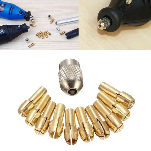 

10pcs 0.5-3.2 mm messing boor chuck spantang bits 4.3 mm shaft for dremel rotary tool drop ship