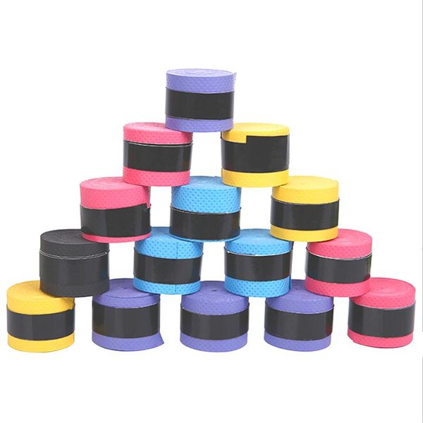 

5pcs/lot anti-slip sport fishing rods over grip sweat band tennis overgrips tape badminton racket grips sweatband, Yellow;black
