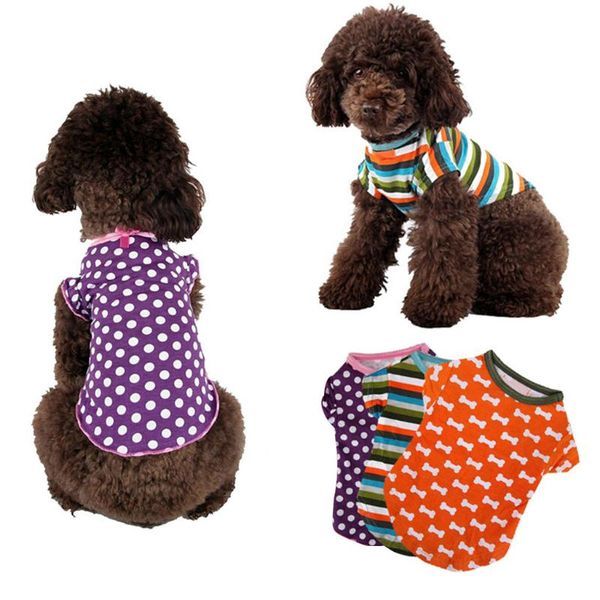 

dog apparel 1pc fashion leisure vest summer polyester cute pet clothes for dogs shorts coat t shirt striped drop