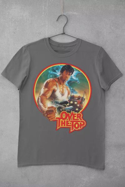 

over the t-shirt sly stallone movie film gift 80s 90s retro tee, White;black