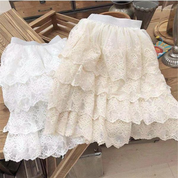 

skirts 2021 baby girl sweet lace layers cake girls kids summer spring princess children clothes11, Blue