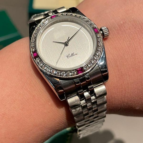 

wristwatches diamond watch ladies dress female watches gold luxury bracelet rhinestone bezel for women, Slivery;brown