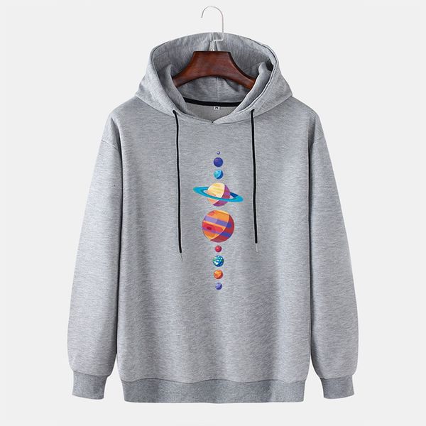 

selling men's star series printed hooded pullover, Black